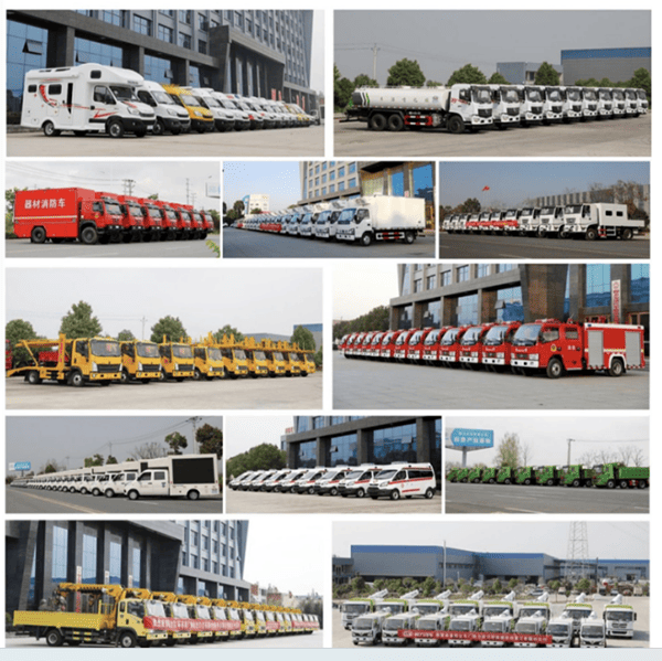 Multi-functional flatbed transport truck with a mobile crane